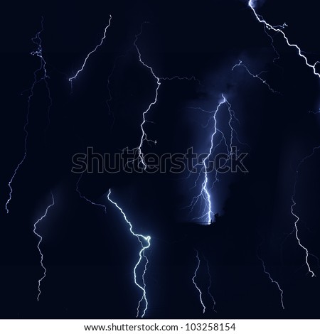 Isolate of thunder bolt on black background