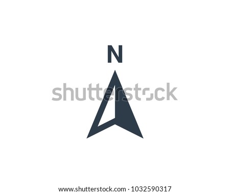 Arrow Compass Icon Vector Logo Template. North Direction. Royalty-Free Stock Photo #1032590317