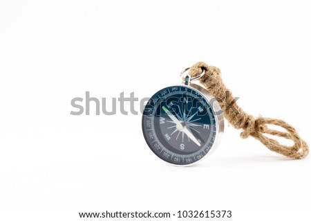 the compass on white background