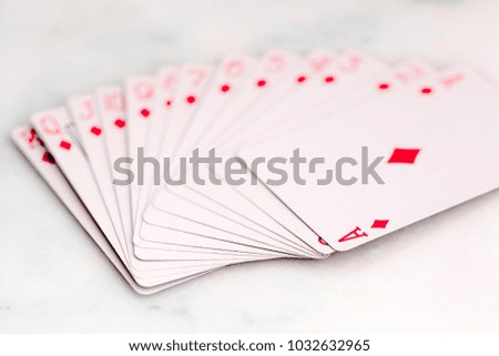 Playing card  - 13 cards of diamonds
