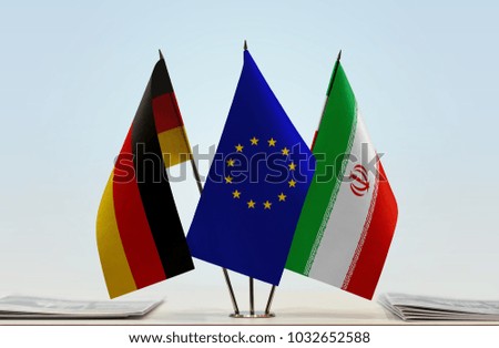 Flags of Germany European Union and Iran