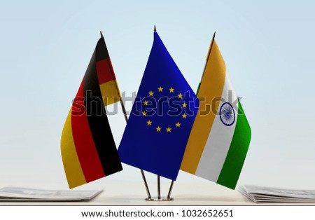 Flags of Germany European Union and India