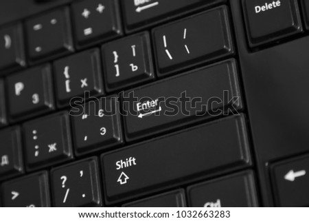 Black computer keyboard close up - symbol