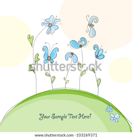 Colorful creative modern abstract nature editable hand drawing vector background with spring flowers pattern textures