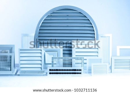 Set of grilles for air ducts. Ventilation. Round grille for ventilation.