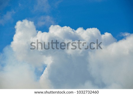 Fluffy clouds in the afternoon sky