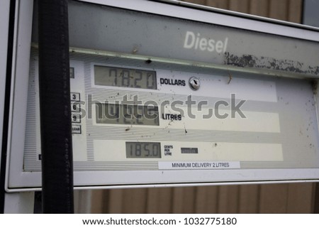 Gasoline prices detail  in gasoline station pump