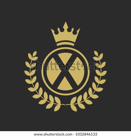 X Luxury logo,Design for Boutique hotel,Resort,Restaurant, Royalty, Victorian identity, luxury Hotel, Heraldic, Fashion,VIP,Club,education Full vector logo template.