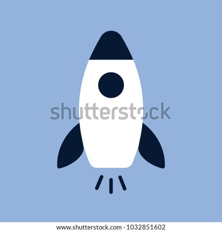 Flat rocket icon