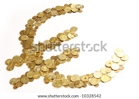 gold euro sign made of polish zloty