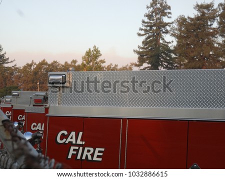 Napa fire Cal fire trucks Royalty-Free Stock Photo #1032886615