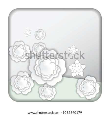Spring flowers and natural pastel color scheme background paper cut style vector illustration