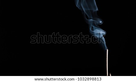 Abstract Smoke Photography White Color using incense stick highlighted in flash light 1
