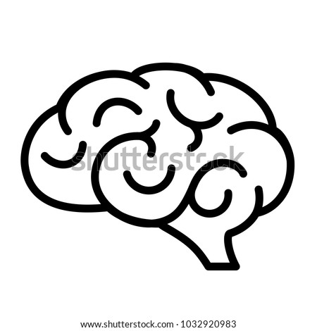 Human brain vector icon illustration isolated on white background