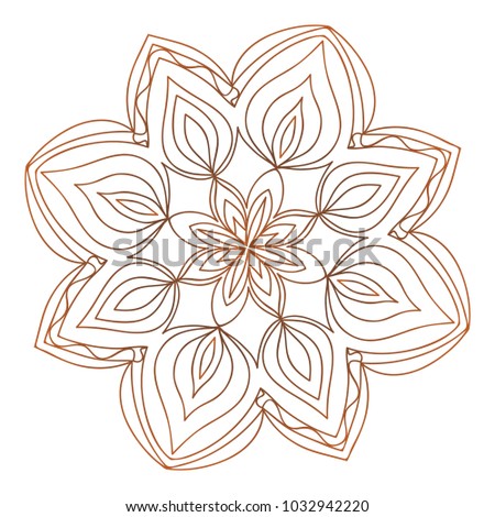 Mandala Style Vector Color Shapes. Abstract design. Decoration for fashion, holiday card, relax illustration
