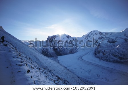 Wideangle shot of the Gorner Glacier, Switzerland