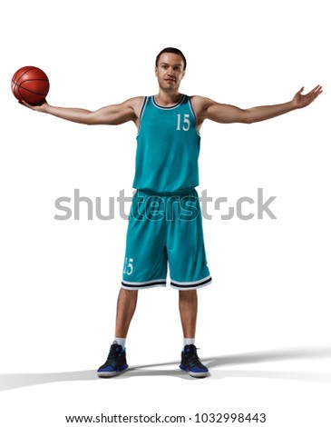 basketball player isolated on white