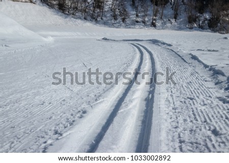 cross-country skiing track in switzerland in flims