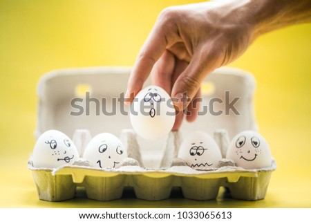 Eggs with funny faces