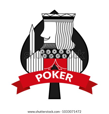 king of spades card poker ribbon symbol