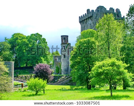 Blarney Castle, Ireland, home of the famous Blarney Stone.  Royalty-Free Stock Photo #1033087501