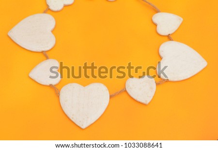 Chain of White color Heart - Love concept