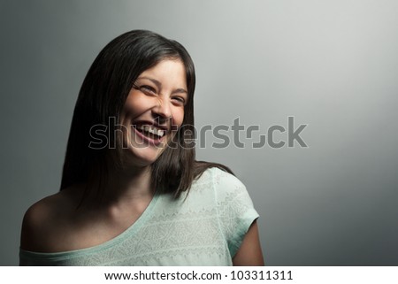 Young and beauty girl smiling natural with copy space.