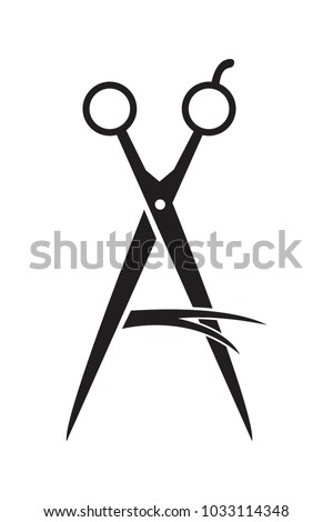 Hair scissors icon vector illustration on white background.