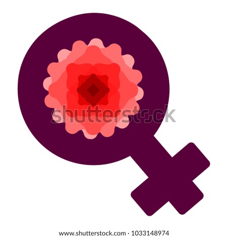 Female gender symbol with a flower icon