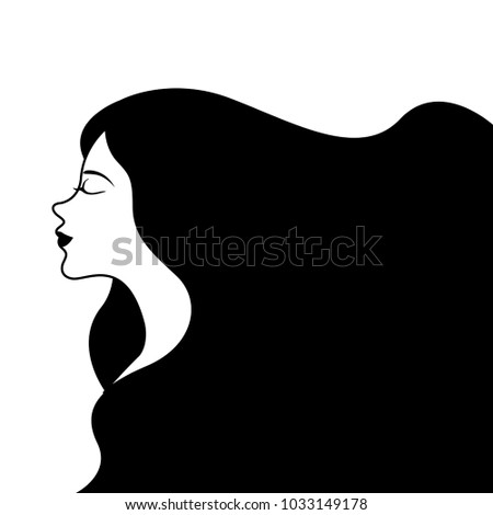 Girl avatar with long hair. Happy women day