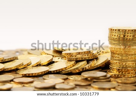 nice money background made out of gold coins