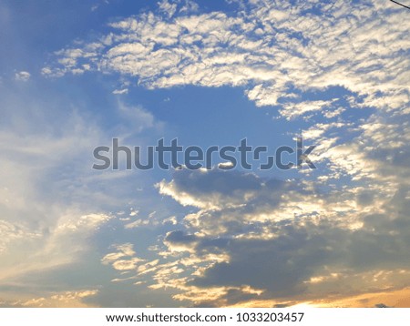 White clouds and sunlight from the sun