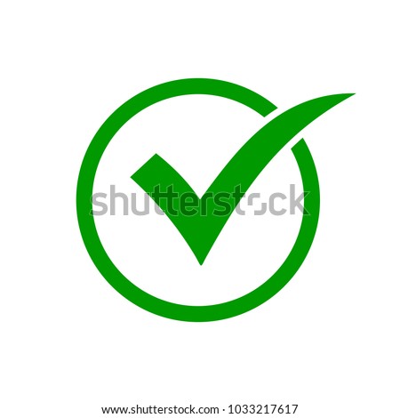 Green check mark icon in a circle. Check list button icon Royalty-Free Stock Photo #1033217617