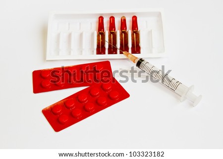 pills in blister packs on isolate background
