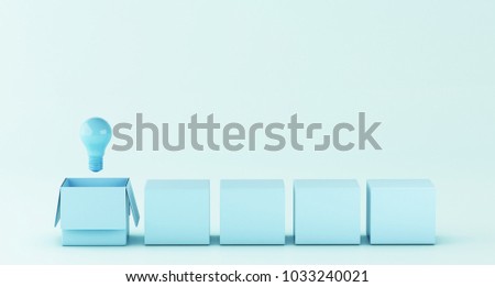 3d illustration. Light bulb. Idea and think outside of the box concept. Royalty-Free Stock Photo #1033240021
