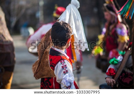 Traditional carnival costume for Slavic carnival in Bulgaria