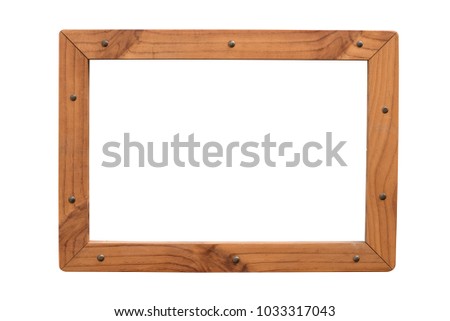 Wooden Picture Frame. wooden frame isolated on white background