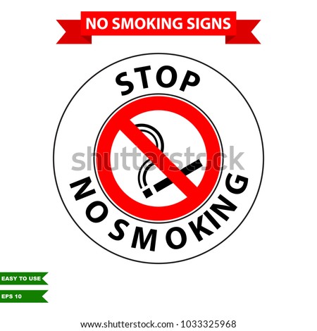 Caution stop smoking and air clean area sign in vector style version, easy to use and print