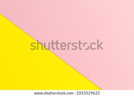 yellow and pink paper texture background Color. Trending colors, geometric background of the paper. Colorful soft paper background.Pastel color