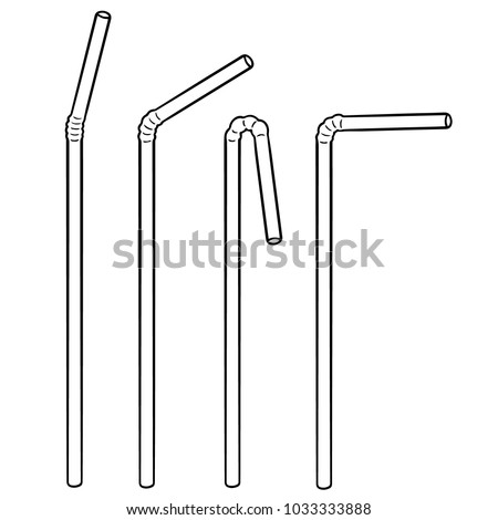 vector set of straw Royalty-Free Stock Photo #1033333888