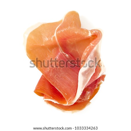  prosciutto ham slice isolated Royalty-Free Stock Photo #1033334263