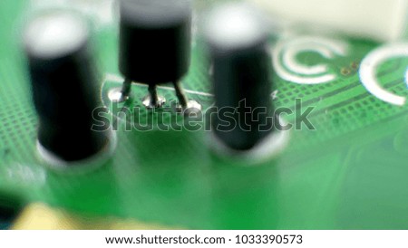 Electronic green circuit board with capacitors