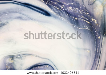 EBRU- Ancient oriental drawing technique. Natural Luxury. Style incorporates the swirls of marble or the ripples of agate for a luxe effect. Traditional Ottoman Turkish marbling art  Royalty-Free Stock Photo #1033406611