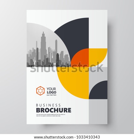 Circles theme Flyer brochure design template cover yellow color