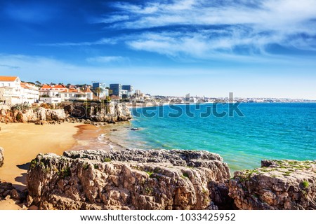 Cascais, Portugal, beautiful landscape, view of the sea and the city Royalty-Free Stock Photo #1033425952