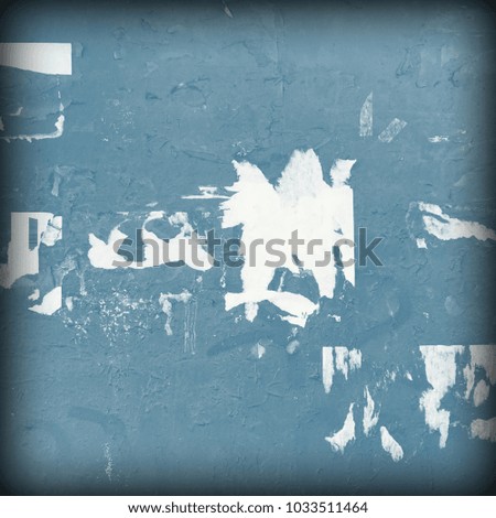 Old Billboard With Torn Poster Paper Ads And Stickers. Frame Background Or Square Texture. Vintage Urban Grunge Wallpaper For Design And Artwork With Copy Space For Text Or Image.