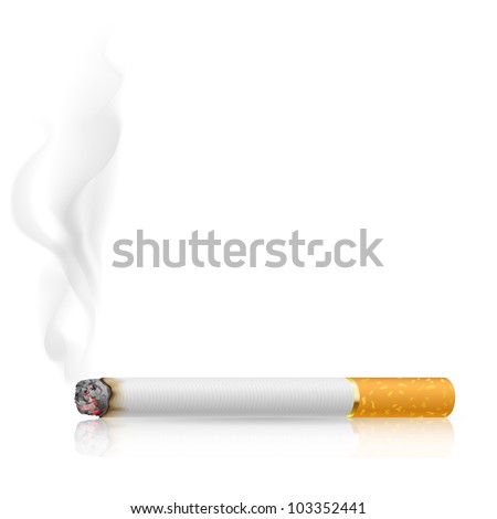 Cigarette burns. Illustration on white background.