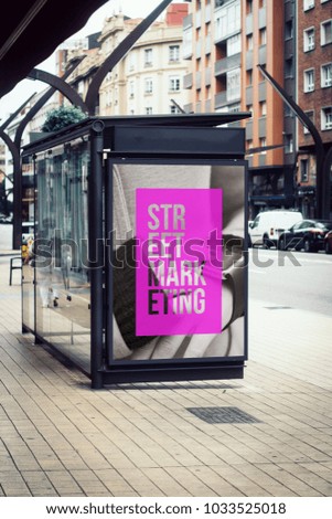 street marketing billboard on bus station