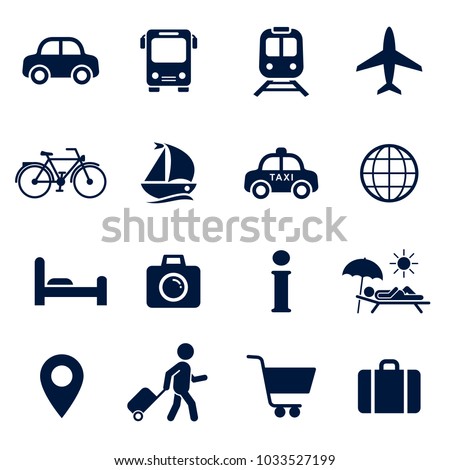 Travel Icon Set. Vector isolaed vacation tourism sign collection.