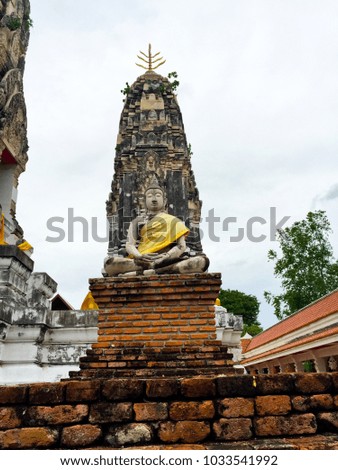 Buddha statues and ancient temples in Thailand